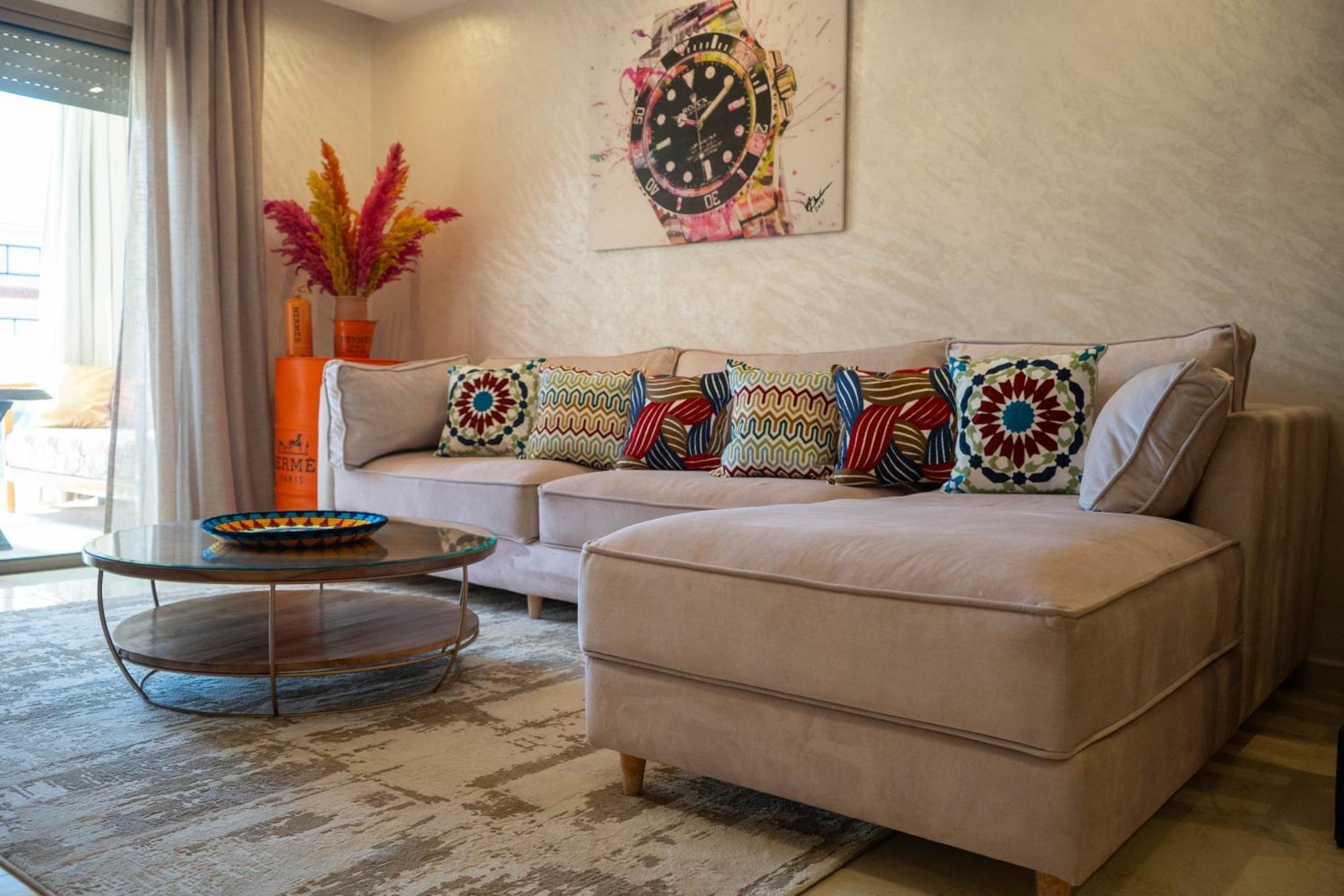 Magnifique Appartement Moderne De 2 Chambres Avec Piscine A 10 Min Du Centre De Marrakech Marrakesh Exteriör bild