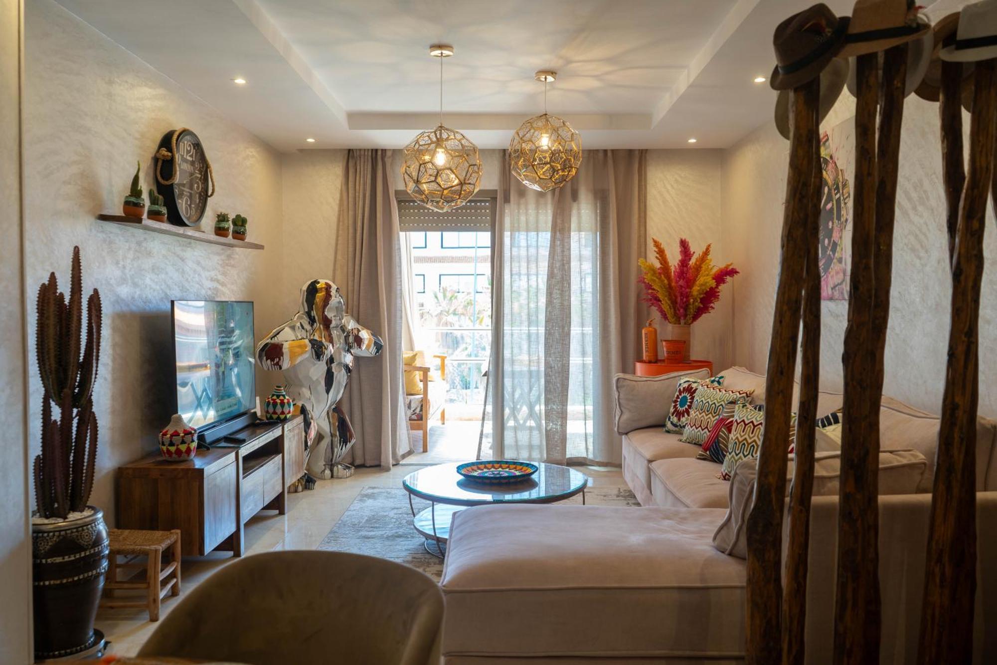 Magnifique Appartement Moderne De 2 Chambres Avec Piscine A 10 Min Du Centre De Marrakech Marrakesh Exteriör bild